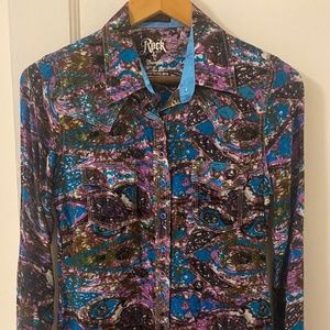 Wrangler Rock 47, Small, Print Western Blouse